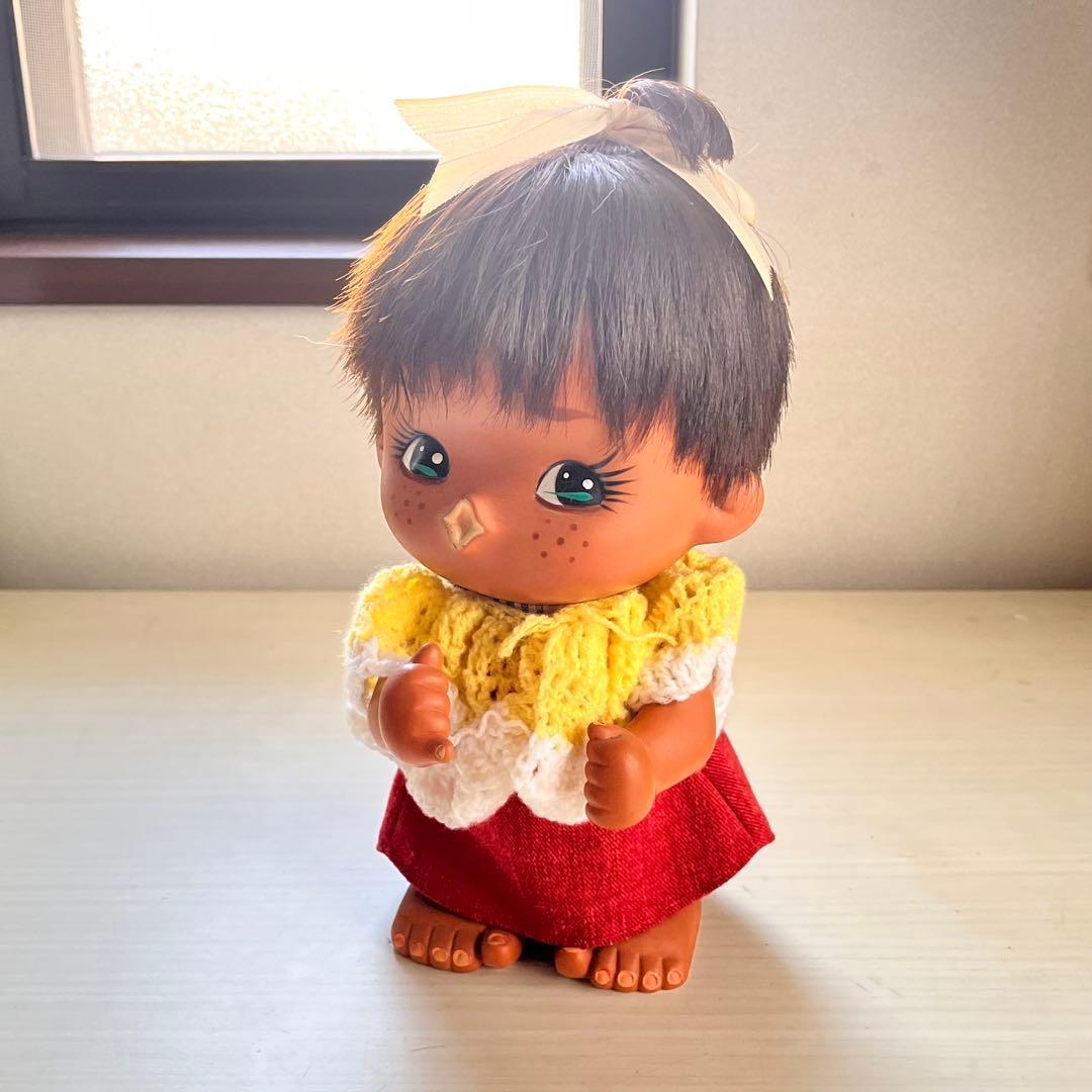 ソフビ人形 頭にリボンをした黒人の女の子 昭和レトロ - メルカリ