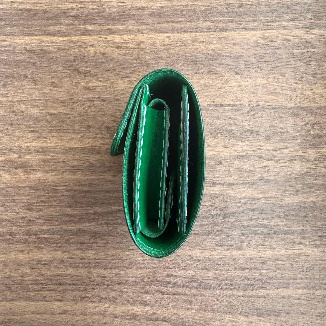 《スマイル柄型押し》三つ折りウォレット