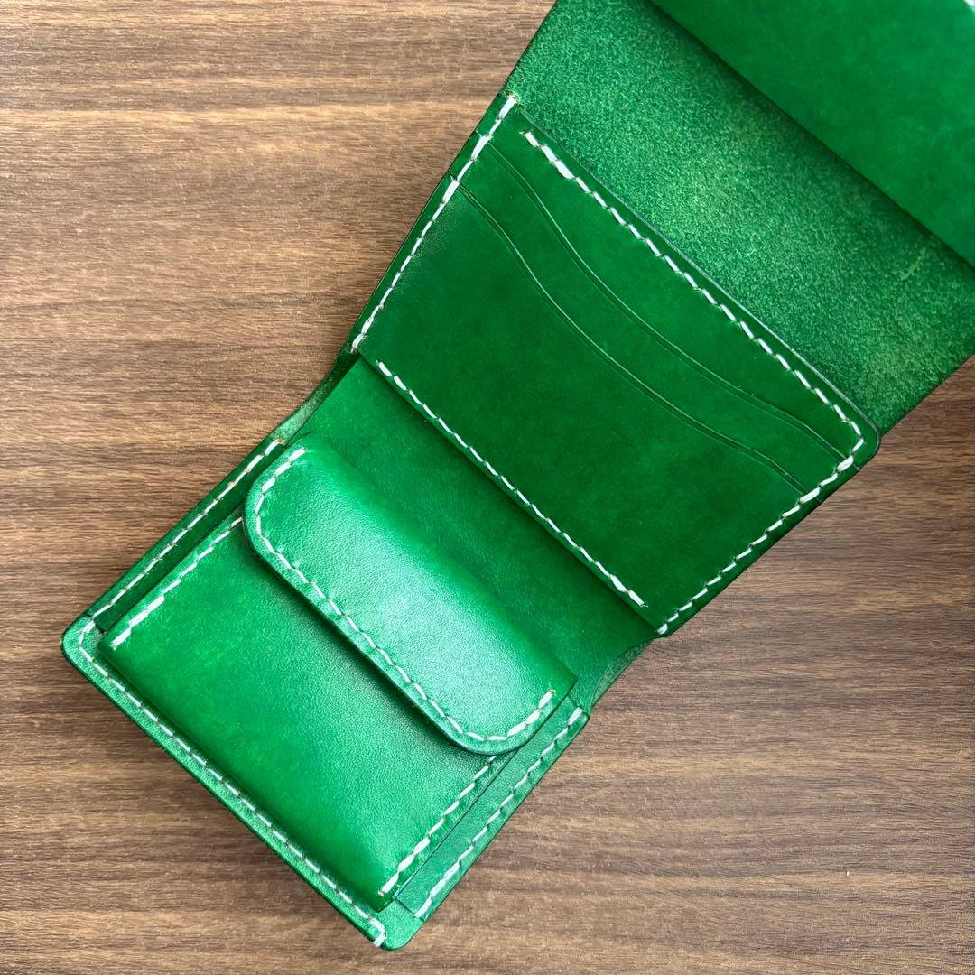 《スマイル柄型押し》三つ折りウォレット