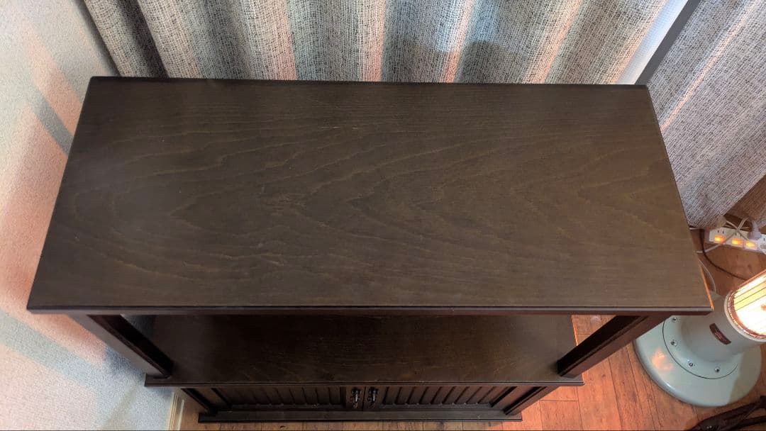 ​【＊MU＊】アンティーク調 木製キャビネット オープンシェルフ付