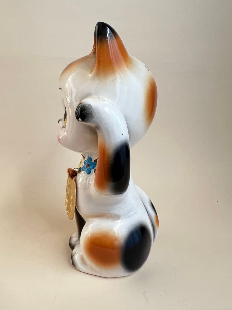 昭和レトロ　瀬戸ファンシー 招き猫　かわいい　陶器　貯金箱　約20cm