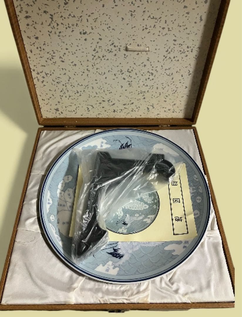 古伊万里　大和国地図皿　天地舞鶴　栞　保管箱　皿立て