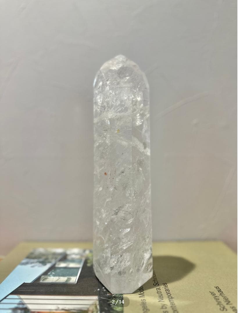 虹入り【ロッククリスタル】水晶 タワー ポイント ブラジル産