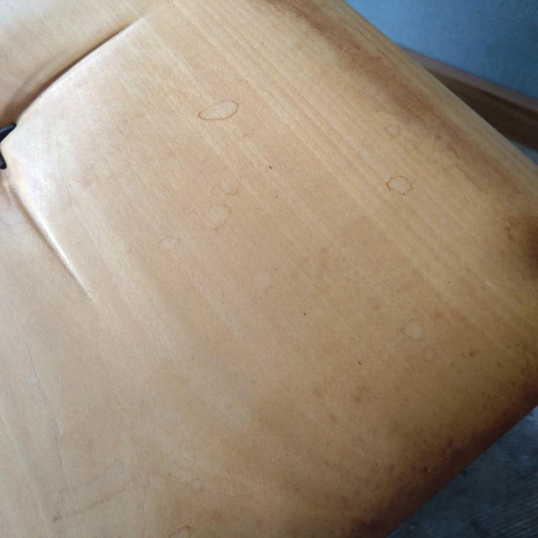 木製　スツール　引き出し付　組み木