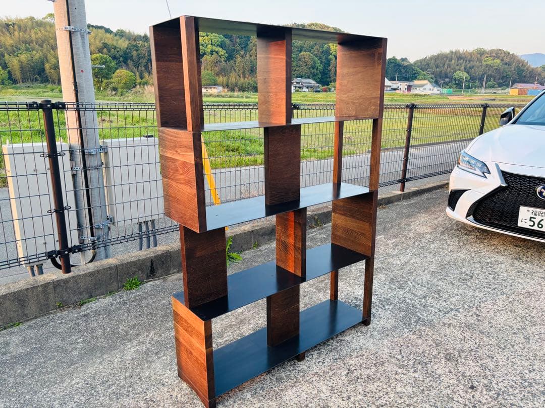 J34★スクエアルーツ★定価30万 美品 飾り棚 本棚 スチール製棚板