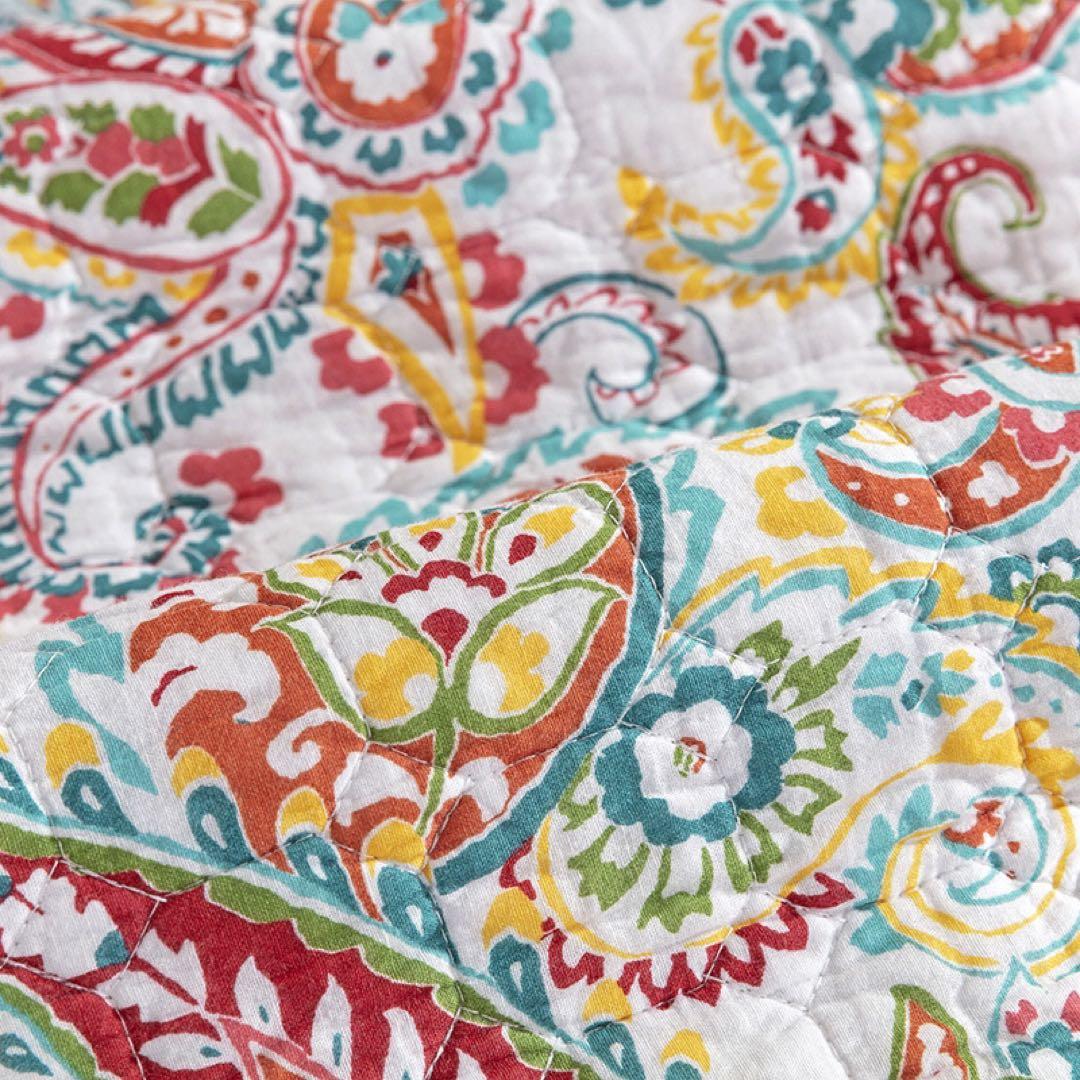 キルトベッドカバー3点セット綿マルチカバー キルティング 006