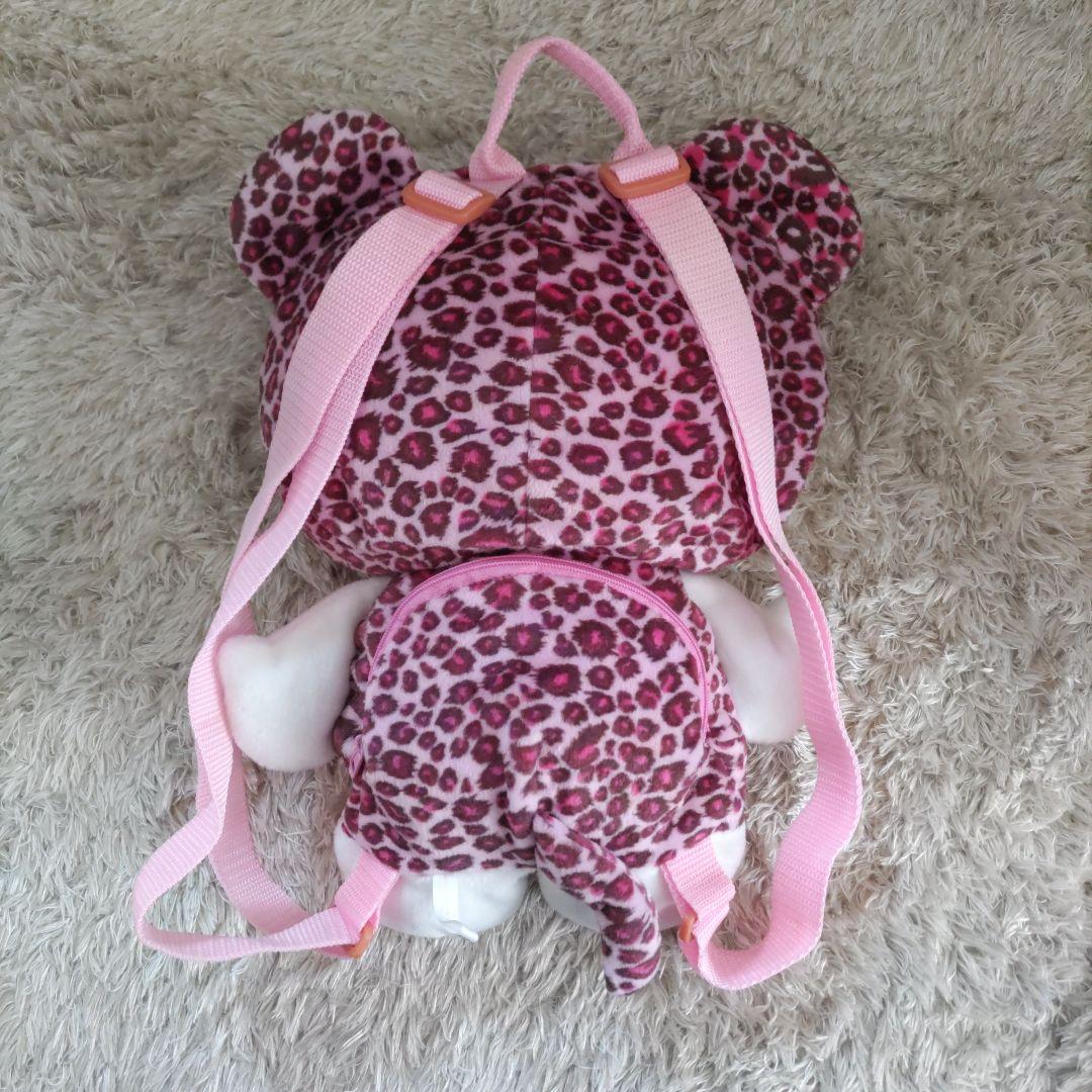 ハローキティ ジャングルキティ ぬいぐるみリュック レオパード ヒョウ柄 ピンク