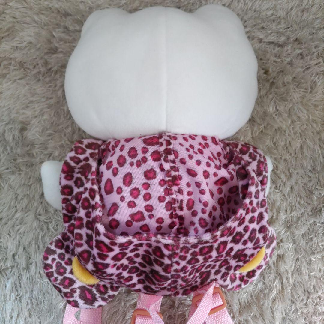 ハローキティ ジャングルキティ ぬいぐるみリュック レオパード ヒョウ柄 ピンク