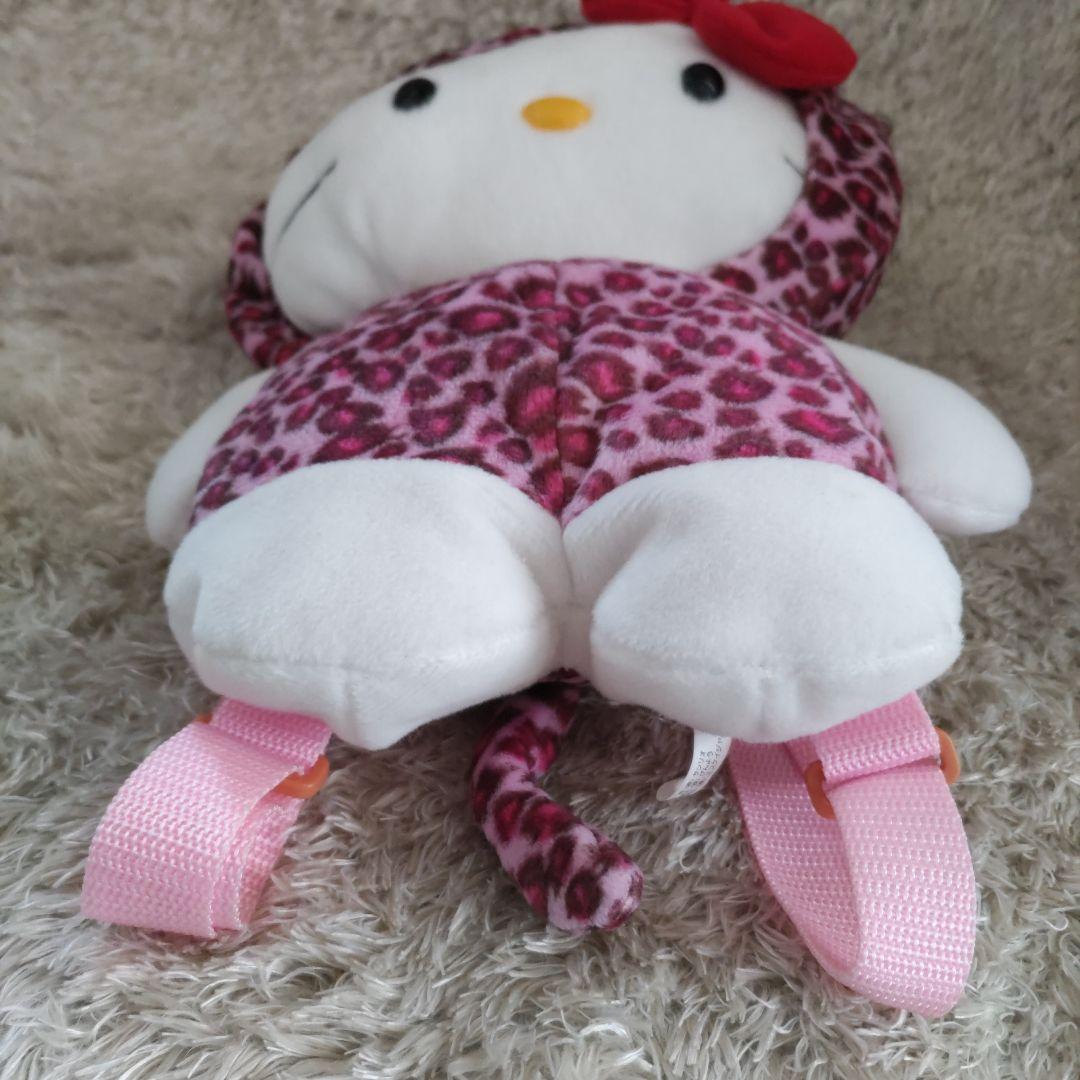 ハローキティ ジャングルキティ ぬいぐるみリュック レオパード ヒョウ柄 ピンク