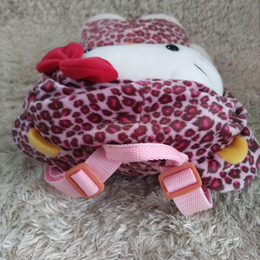 ハローキティ ジャングルキティ ぬいぐるみリュック レオパード ヒョウ柄 ピンク
