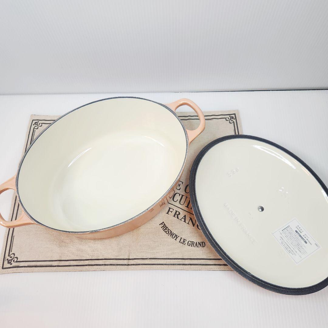 ルクルーゼ ココット オーバル 25cm ピーチ レア