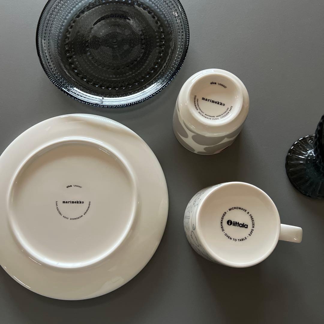 marimekko プレート他　グレー