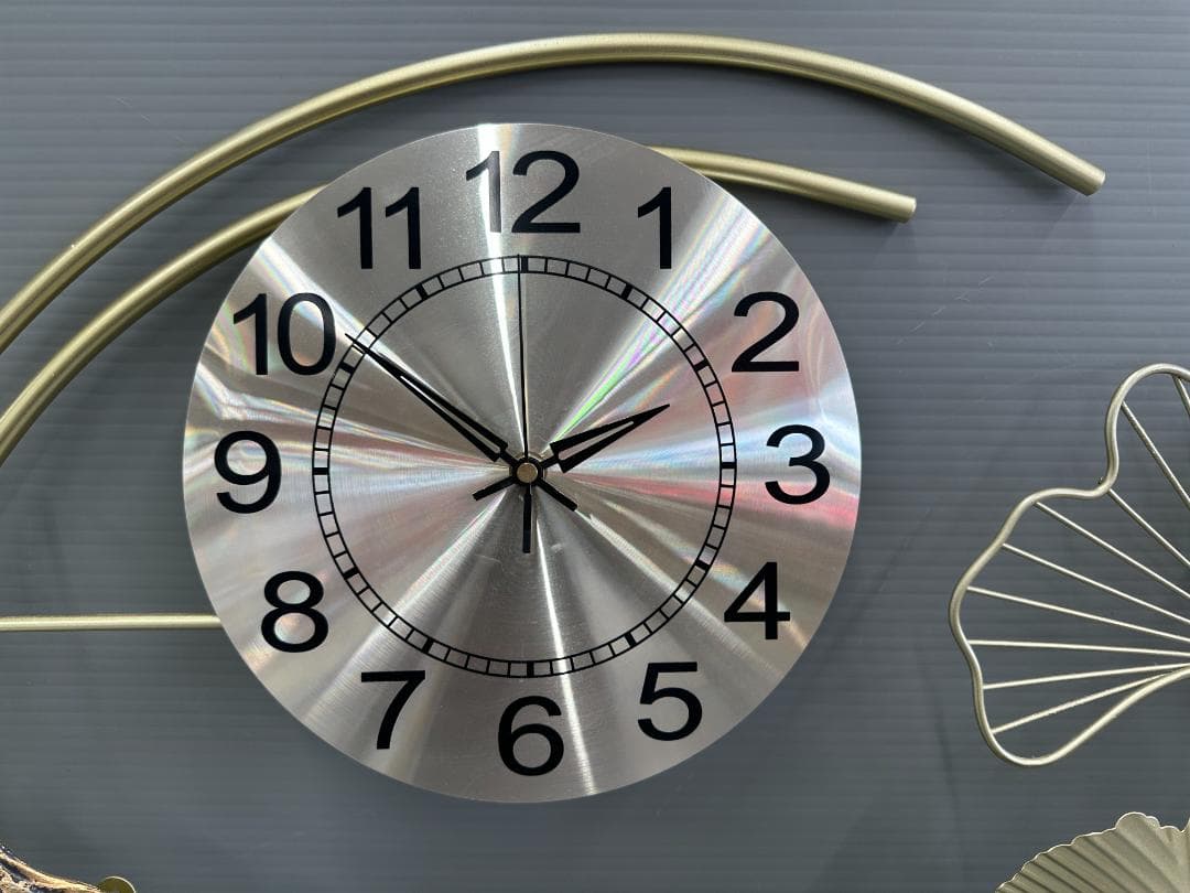 ウォールクロック　壁掛け時計　真鍮　ゴールド