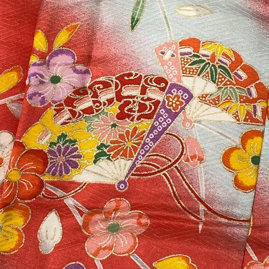 【着物と帯 時流】197ys◆3才女の子着物&被布コート+長襦袢バッグセット正絹