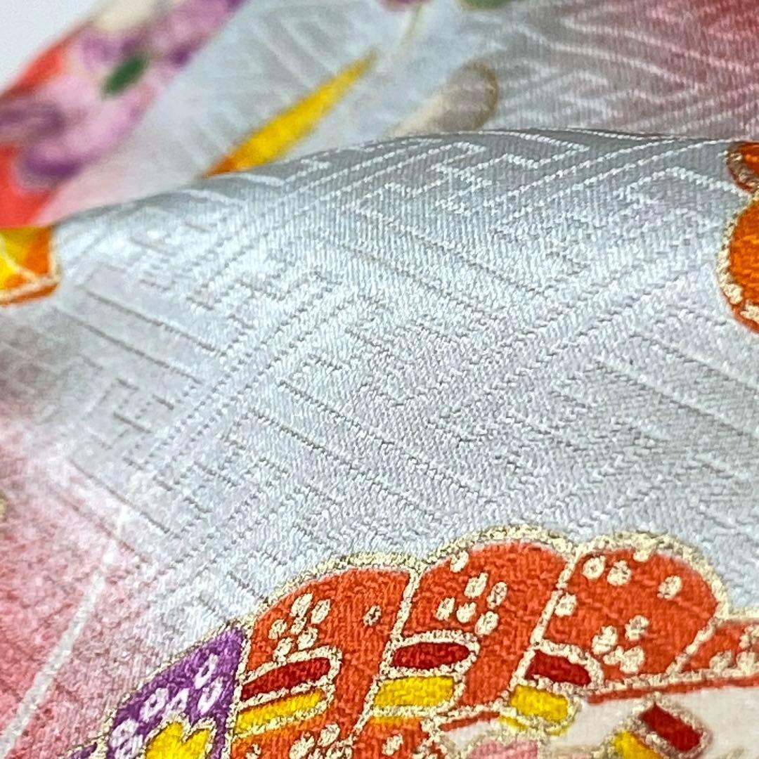 【着物と帯 時流】197ys◆3才女の子着物&被布コート+長襦袢バッグセット正絹