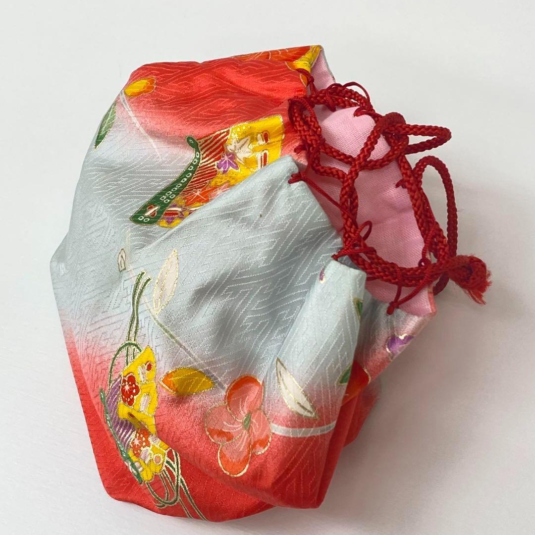 【着物と帯 時流】197ys◆3才女の子着物&被布コート+長襦袢バッグセット正絹