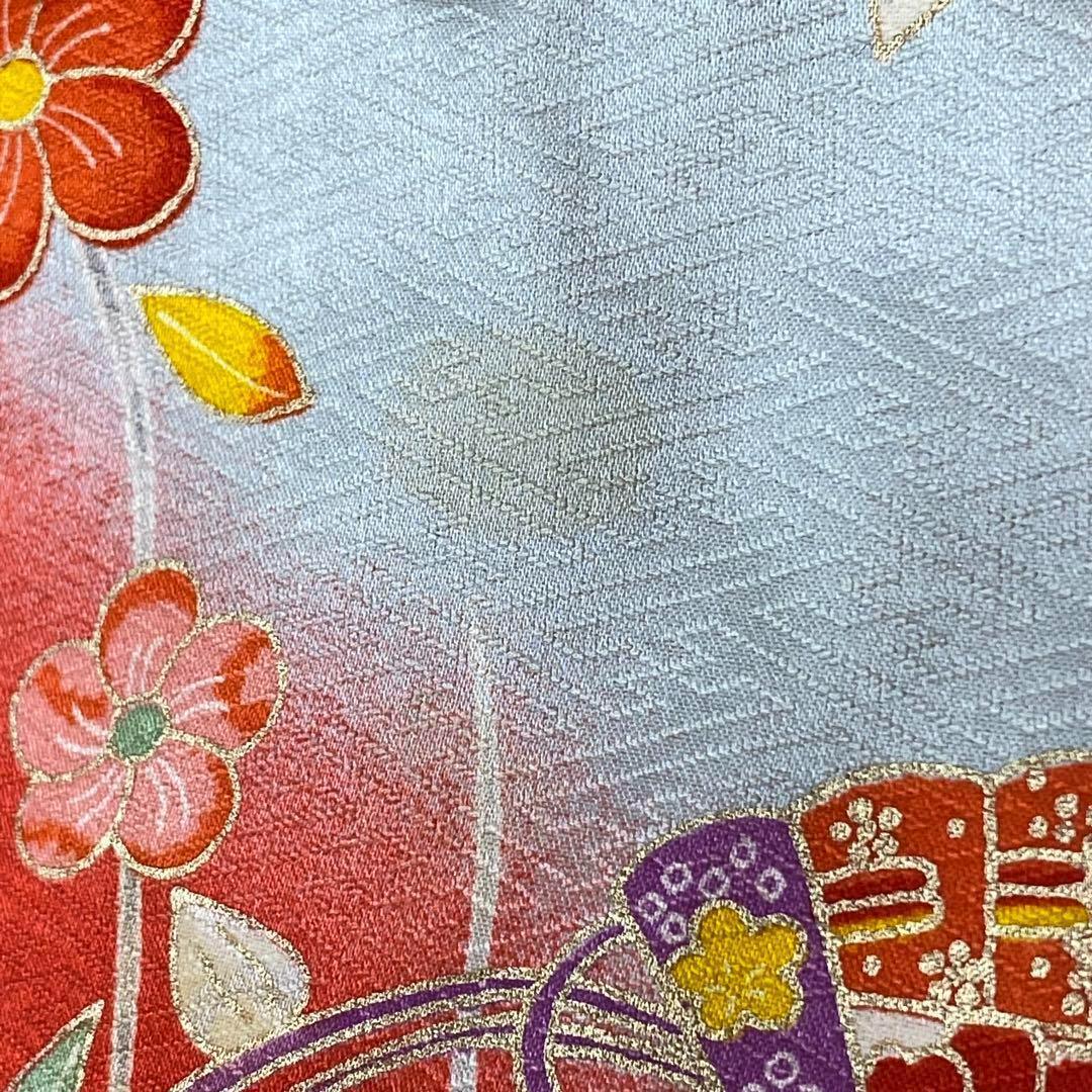 【着物と帯 時流】197ys◆3才女の子着物&被布コート+長襦袢バッグセット正絹