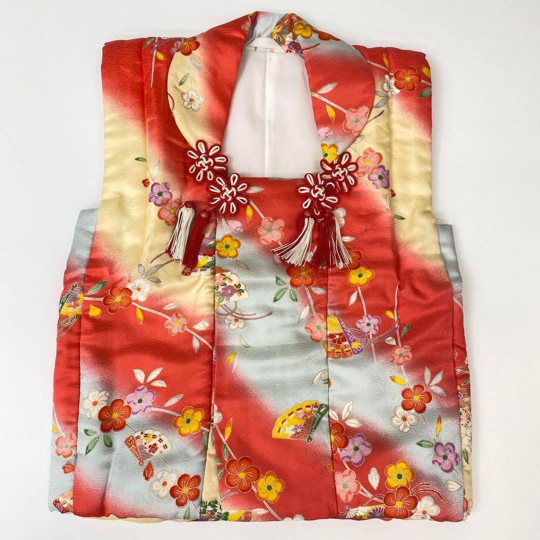 【着物と帯 時流】197ys◆3才女の子着物&被布コート+長襦袢バッグセット正絹