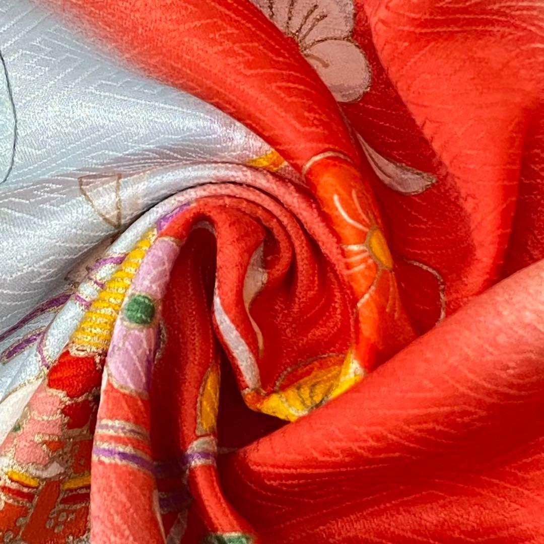 【着物と帯 時流】197ys◆3才女の子着物&被布コート+長襦袢バッグセット正絹