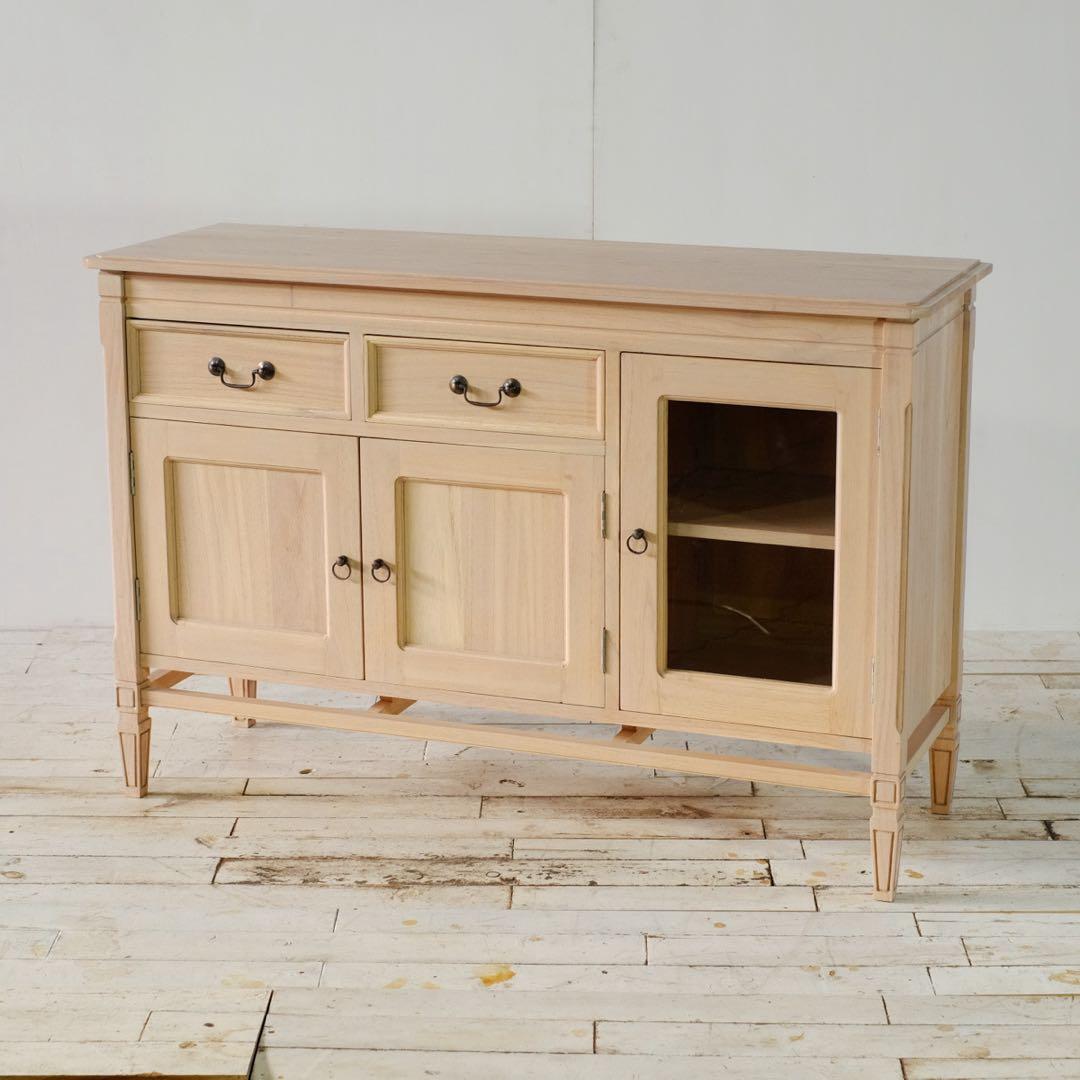 新品 ローキャビネット 収納棚 ナチュラル カントリー 北欧 ミンディ材 天然木