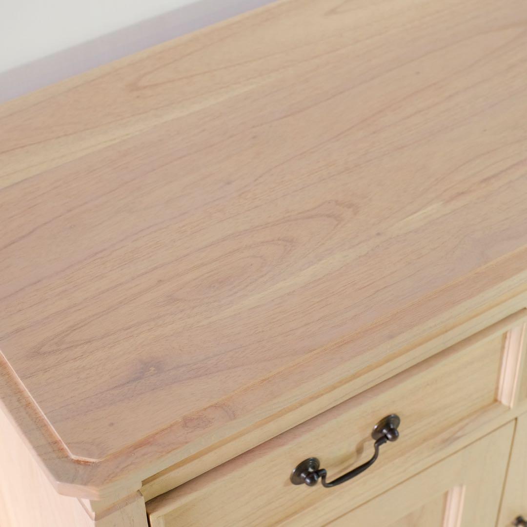 新品 ローキャビネット 収納棚 ナチュラル カントリー 北欧 ミンディ材 天然木