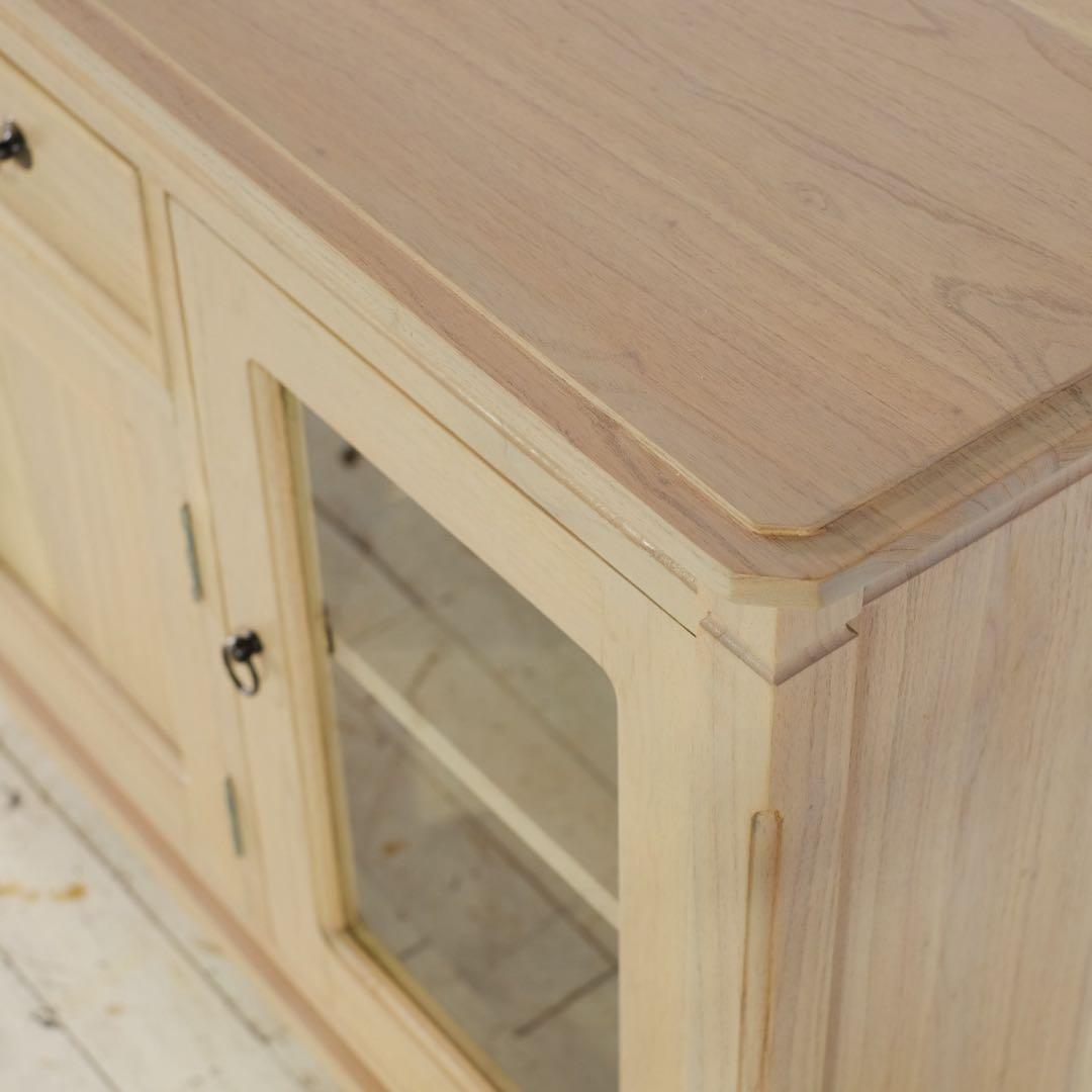 新品 ローキャビネット 収納棚 ナチュラル カントリー 北欧 ミンディ材 天然木