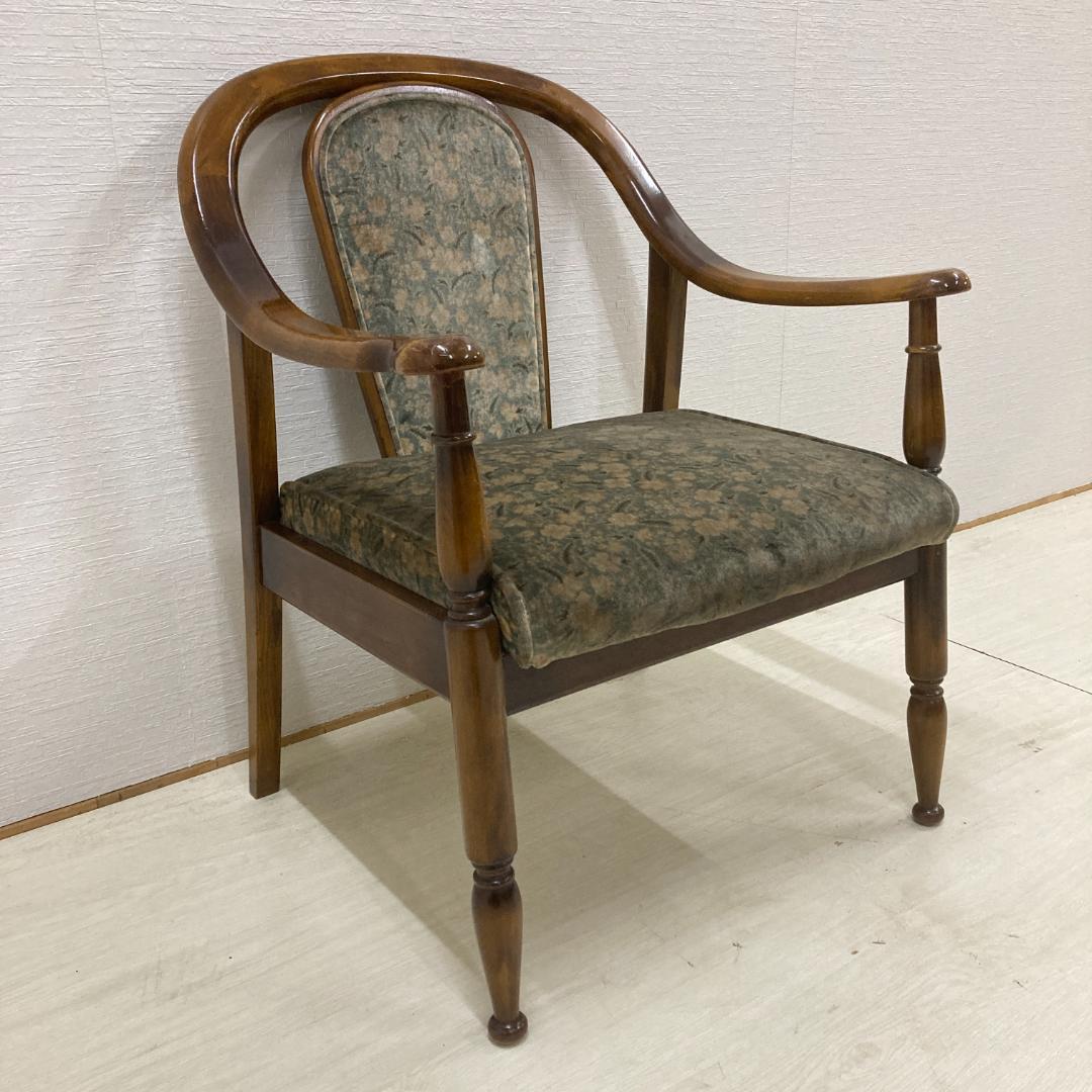 【オールドカリモク】コロニアル　一人掛けソファ　シングルソファ　椅子