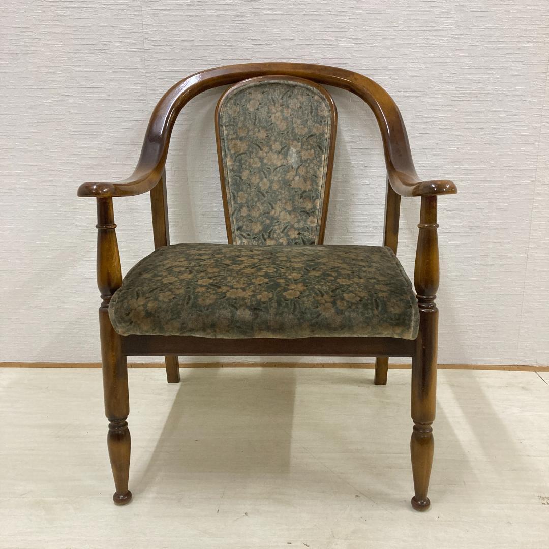 【オールドカリモク】コロニアル　一人掛けソファ　シングルソファ　椅子