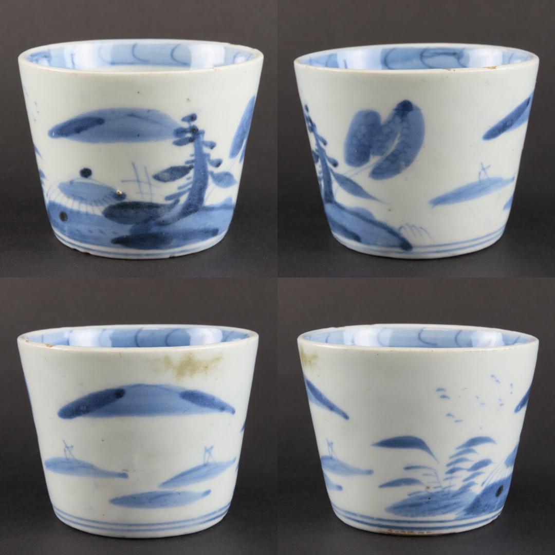 ⭕174 古伊万里 染付 蕎麦猪口ちょこ5客 山水図 無傷 江戸時代 - メルカリ