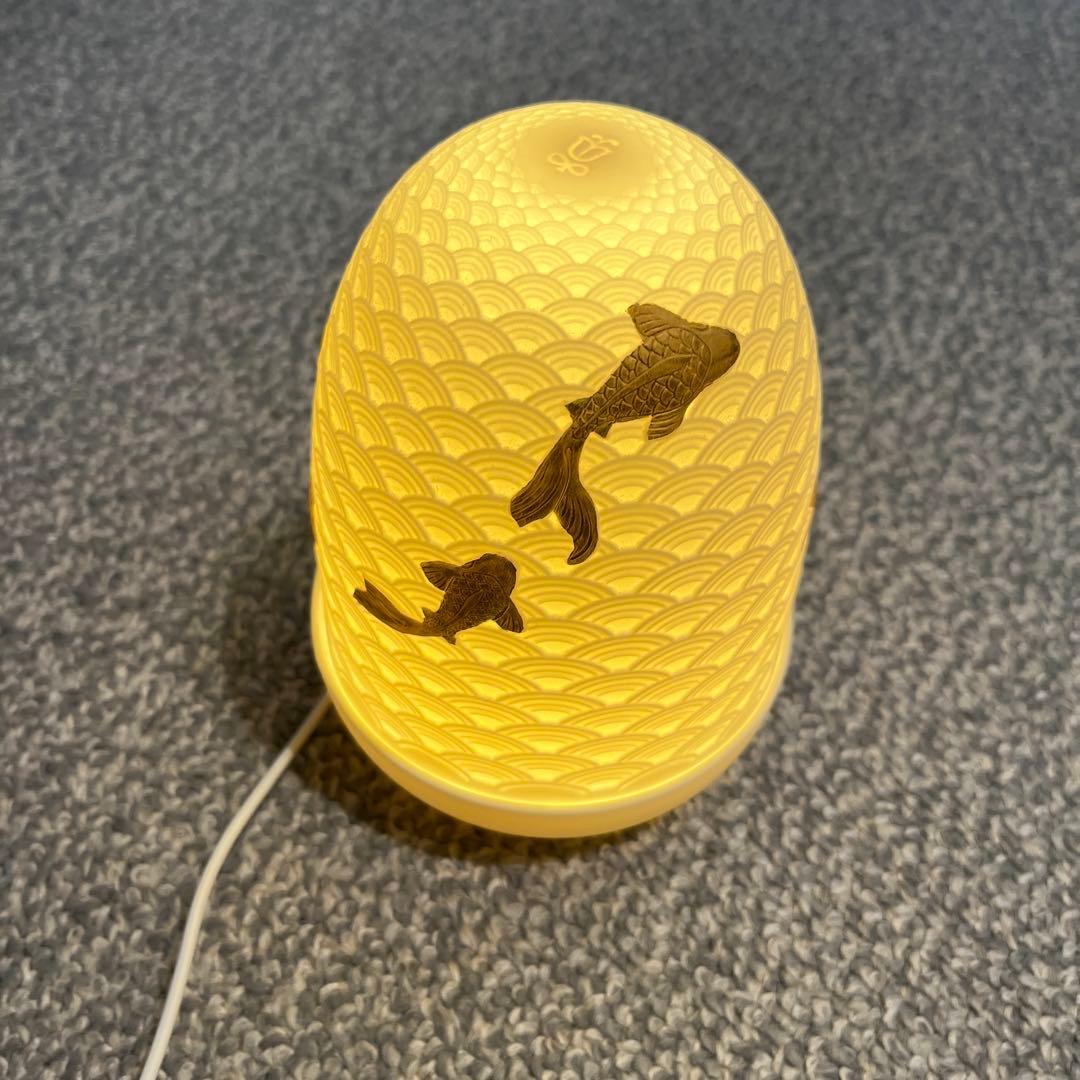 リヤドロ　Dome Lamp （鯉）　テーブルランプ　ポーセリン