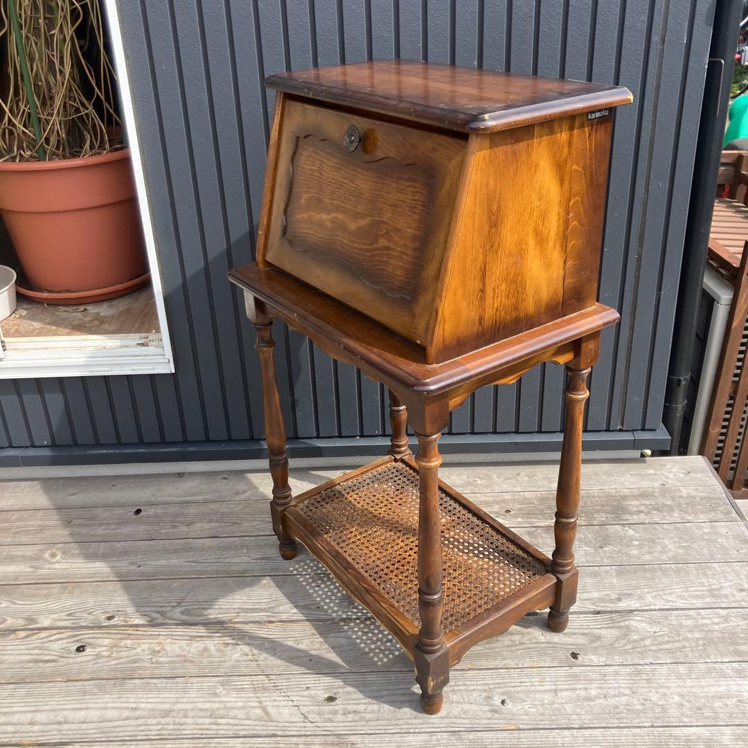 昭和レトロ カリモク コロニアル 木製 ライティングビューロ サイドボード