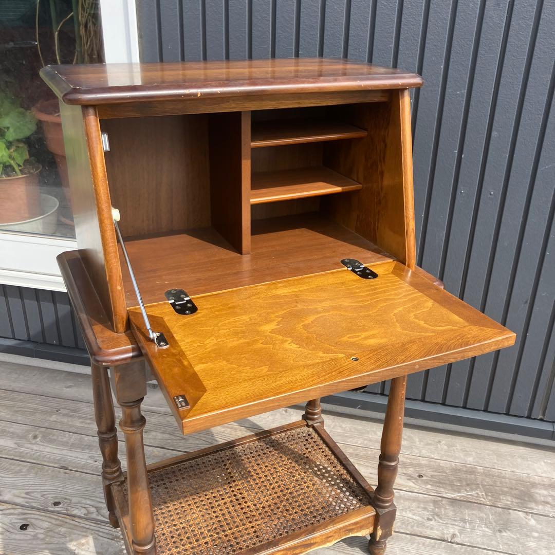 昭和レトロ カリモク コロニアル 木製 ライティングビューロ サイドボード