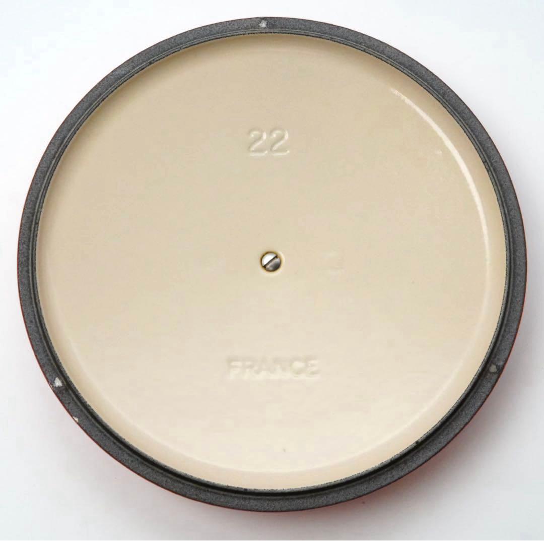【美品】LE CREUSET　ココット ロンド オレンジ　22cm