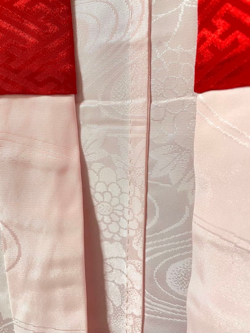□七五三　正絹女児振り袖着物　可愛い花柄絞り　鹿の子　金駒刺繍　襦袢付