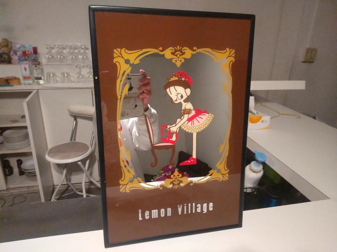 昭和★日本製★美少女 Lemon Village レモンビレッジ パブミラー 鏡
