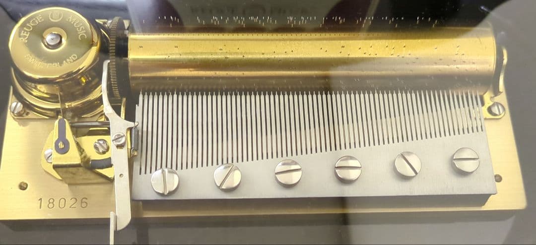 ヴィンテージREUGEリュージュ72弁オルゴール Ｍemory リーフ型象篏細工