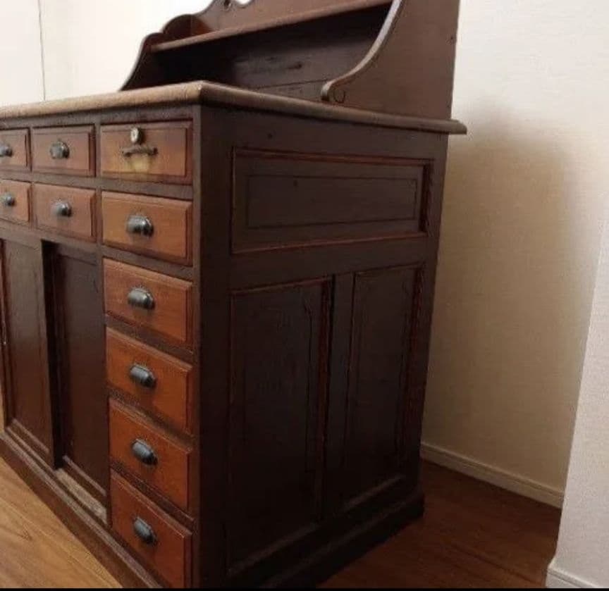 値下げ！【送料込】骨董 大正時代 机 ライティングビューロー デスク