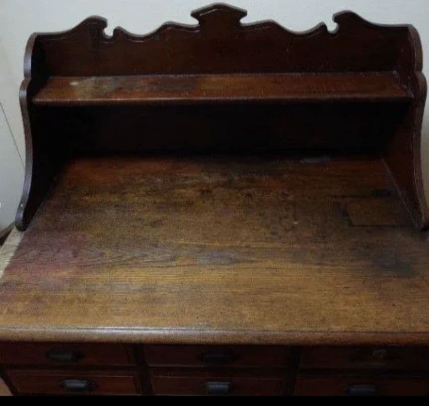 値下げ！【送料込】骨董 大正時代 机 ライティングビューロー デスク