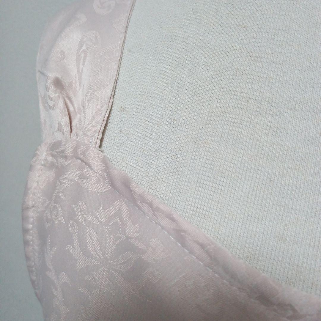 桂由美　Yumi sienne 花柄エプロン 薄いピンク サテン風