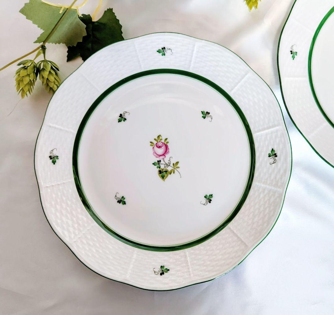 ヘレンド【未使用・美品】《ウィーンの薔薇》ディナープレート25.7cm2枚セット