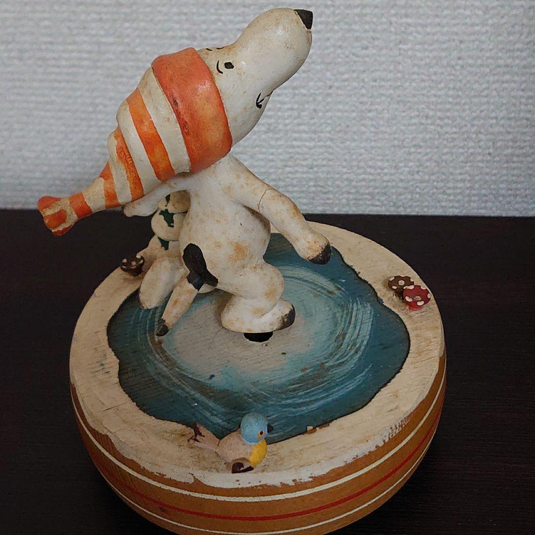 アンリANRI スヌーピースケート木彫りオルゴール