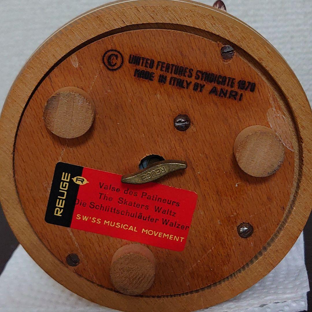 アンリANRI スヌーピースケート木彫りオルゴール