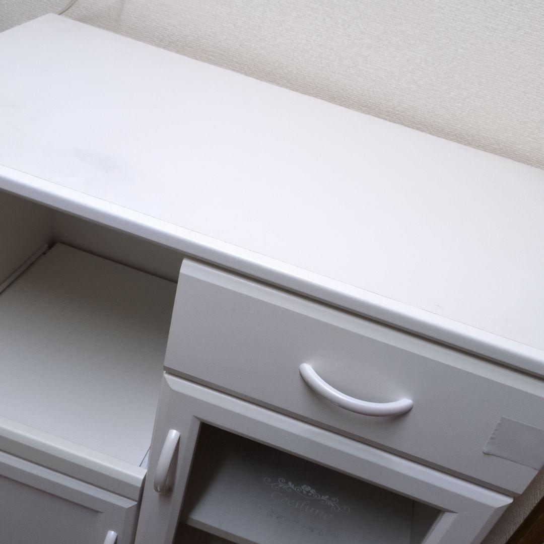 茨城、千葉県内なら運びます！ホワイト キッチンカウンター 引き出し付き