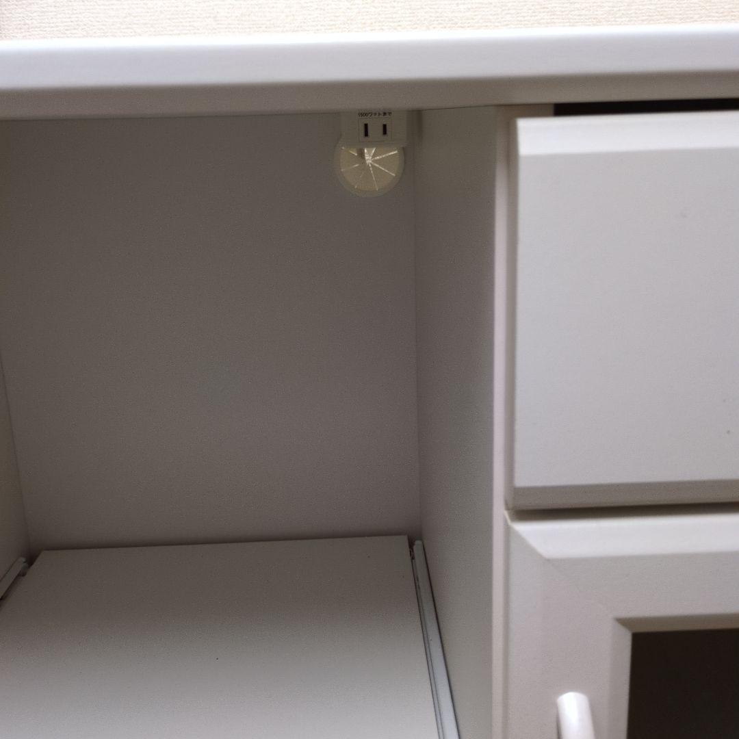 茨城、千葉県内なら運びます！ホワイト キッチンカウンター 引き出し付き