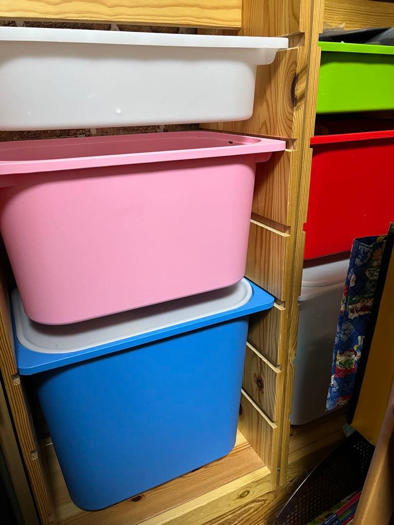 IKEA トロファスト　おもちゃ収納　高さ176㎝　壁棚　ケース　棚板付き