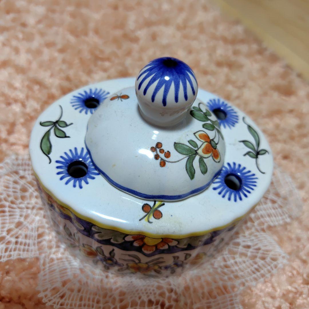 フランス製花柄のインク入れ