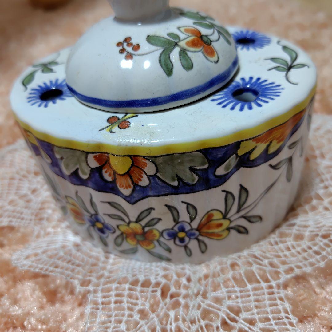 フランス製花柄のインク入れ