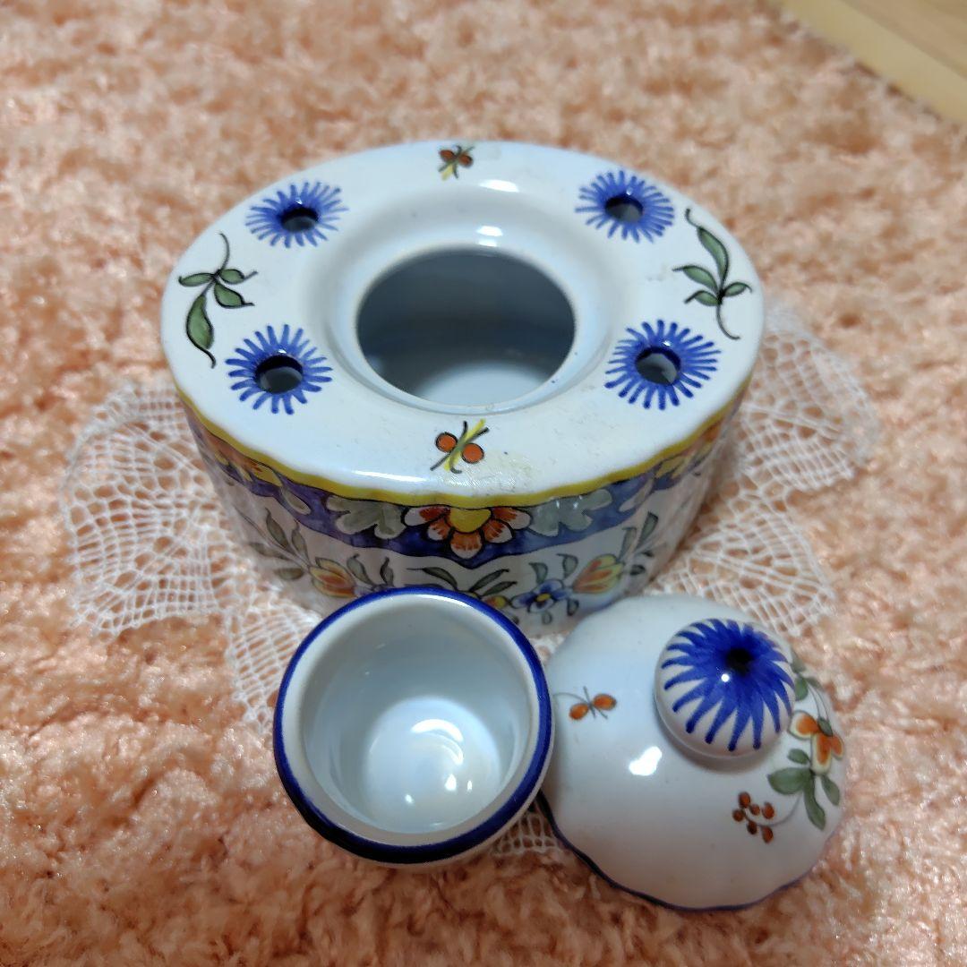 フランス製花柄のインク入れ