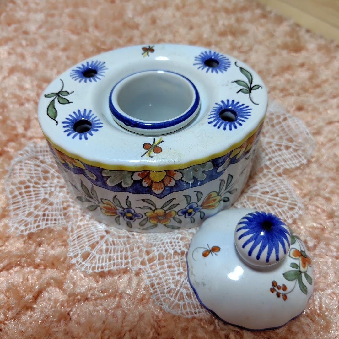 フランス製花柄のインク入れ