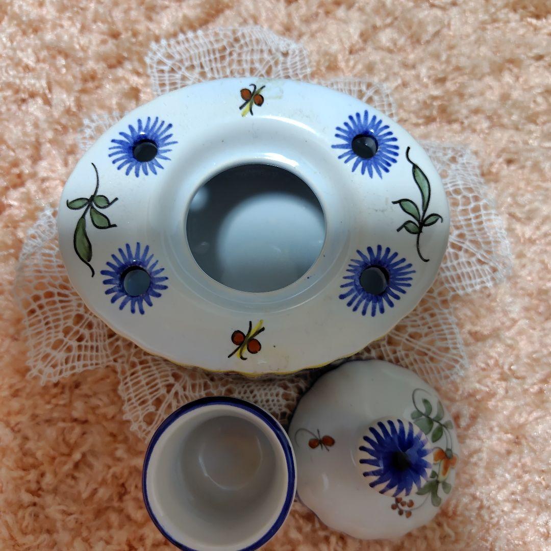 フランス製花柄のインク入れ